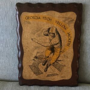 Vintage Georgia Tech Yellow Jackets Football Wall Plaque